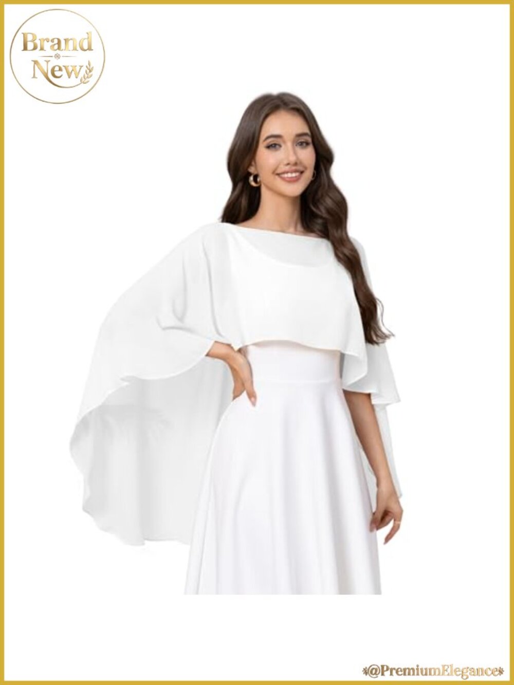 Chiffon Sheer Shawl Wrap Evening Dress Cover Up Capelet Wedding
